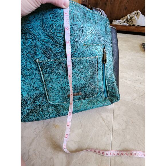 Montana West Concealed Carry Purse Turquoise And Black - Picture 11 of 11